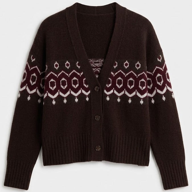W. Cashmere - STBIL Fair Isle Cardigan - Brown