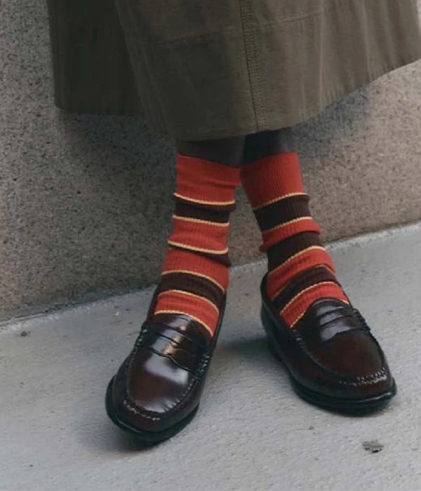 The Great - Collegiate Sock - Green, Hot Red, Navy