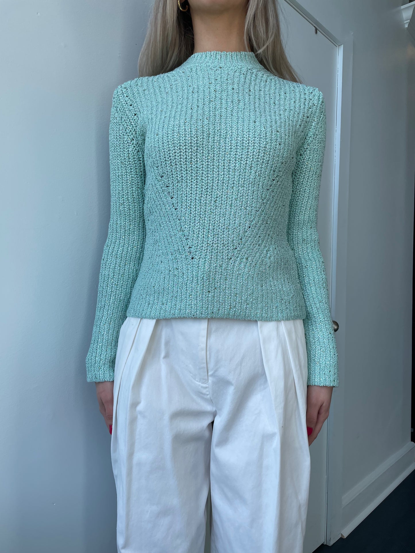 Simkhai- Fonda Crystal Knit- Seafoam