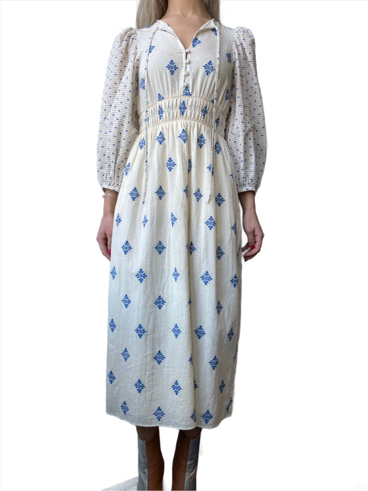 Hunter Bell- Clementine Dress- Blue Medallion