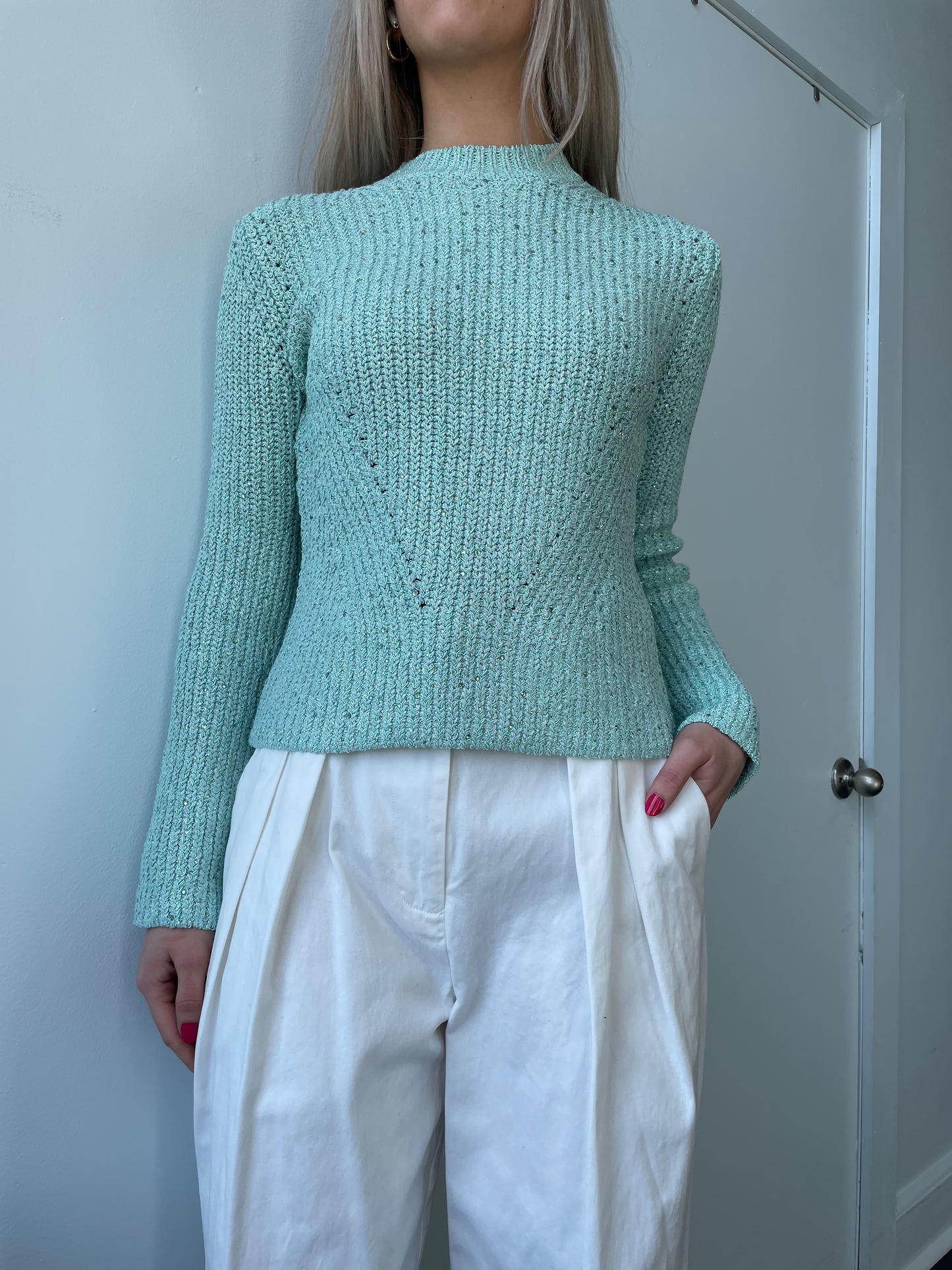 Simkhai- Fonda Crystal Knit- Seafoam